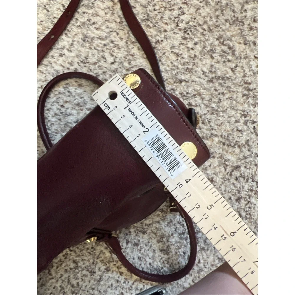 Michael Kors Tote Womens Burgundy Berry Zip Handbag Leather Trim Shoulder Straps